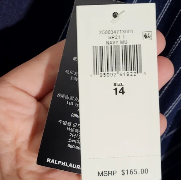 NWT | Lauren Ralph Lauren Pinstripe Jumpsuit | size 14 - Picture 5 of 7